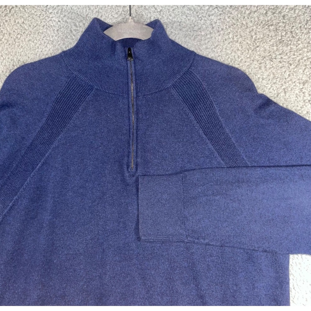 Banana Republic Sweater Men Large 1/4 Zip Cotton Cashmere Classic Preppy